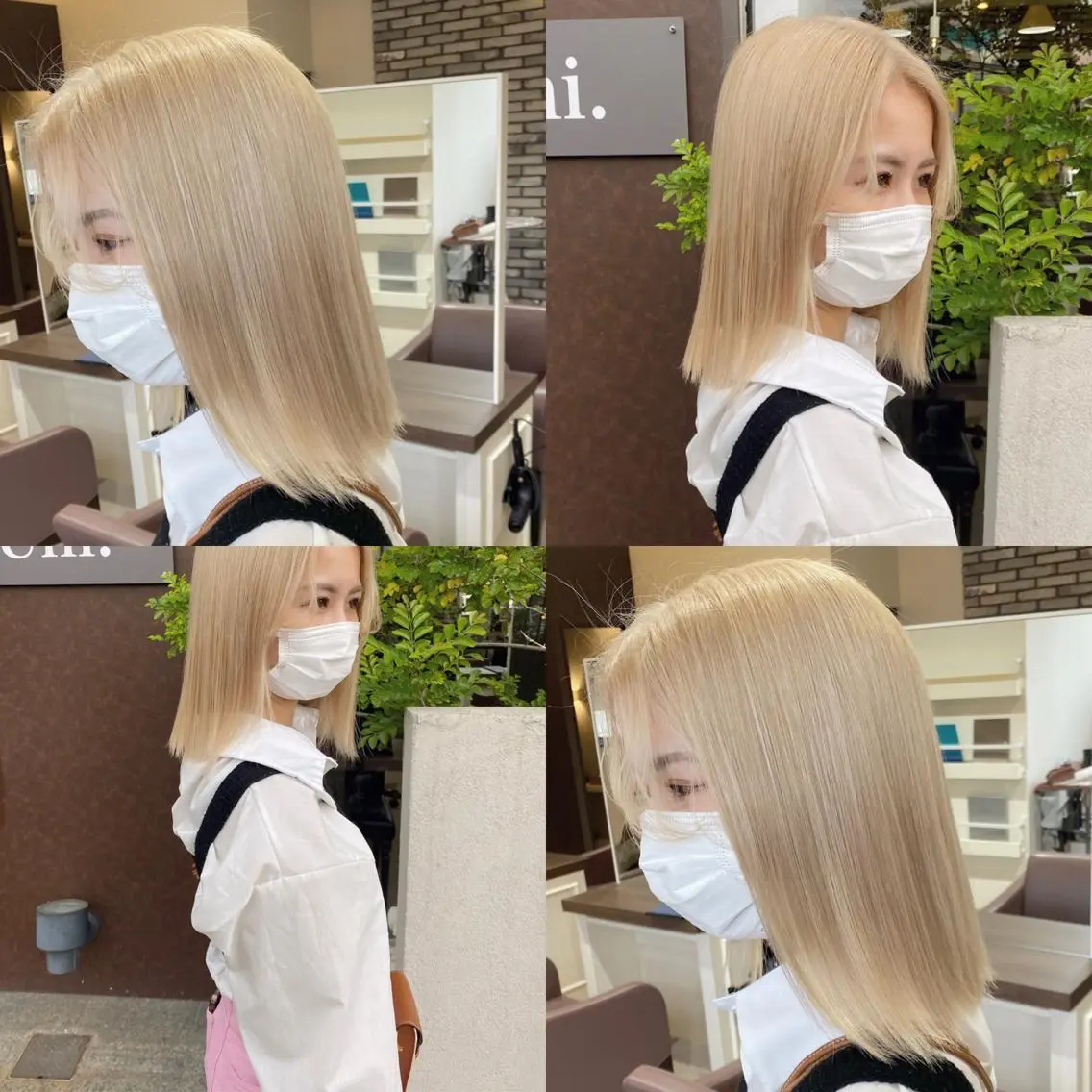 ミディアム カラー 渡邊 唯のヘアスタイル
