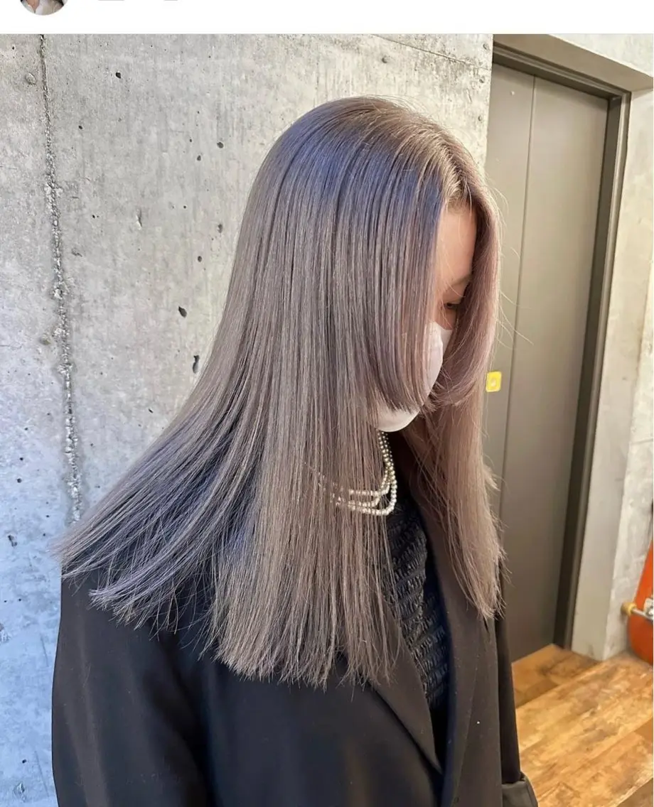ロング カラー グレージュ ラベンダーカラー ラベンダーグレージュ ラベンダーグレー カット ヘアカラー トリートメント ヘアセット 💞艶カラー/ ブリーチ💞ユウカのヘアスタイル
