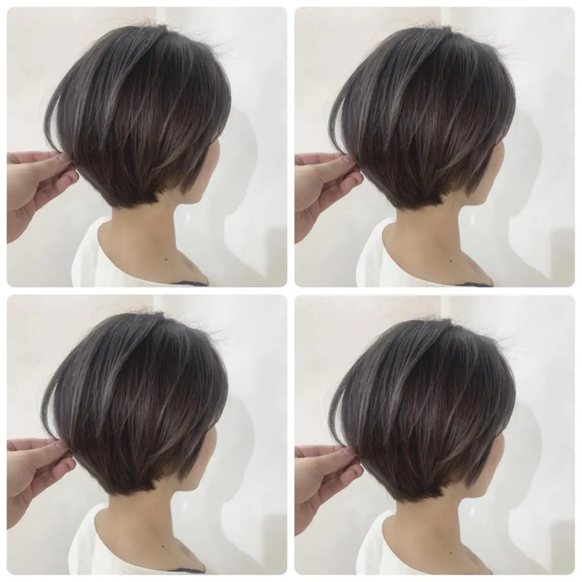 ショート ヘアカラー トリートメント 京都大人女性ショート 徒歩1分/秋山のヘアスタイル