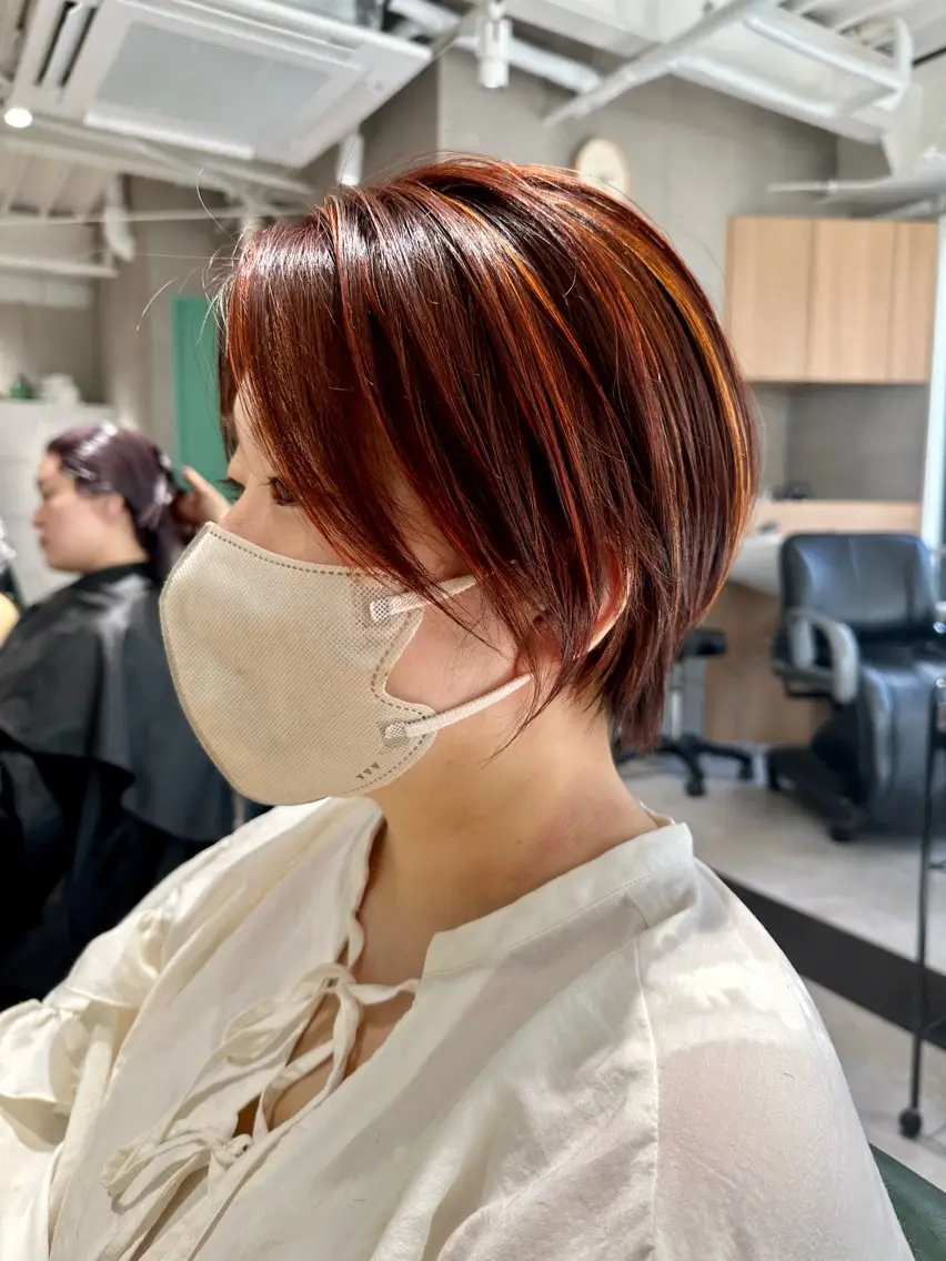ショート カラー ハイライトカラー ハイライト ショートヘア arts茅ヶ崎 エリアNO1髪質改善のヘアスタイル