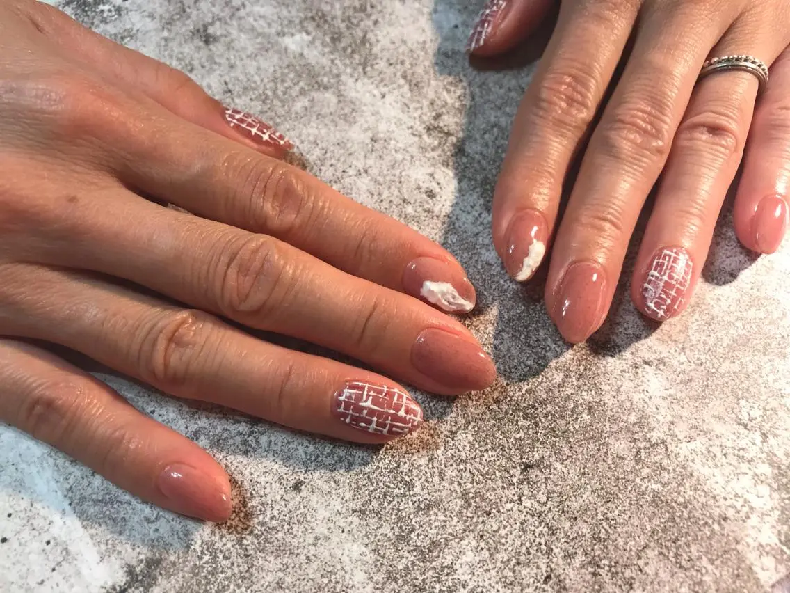 ネイル ジェルネイル ニュアンスネイル ピンク ツイードネイル Kimura Yukoのネイルデザイン