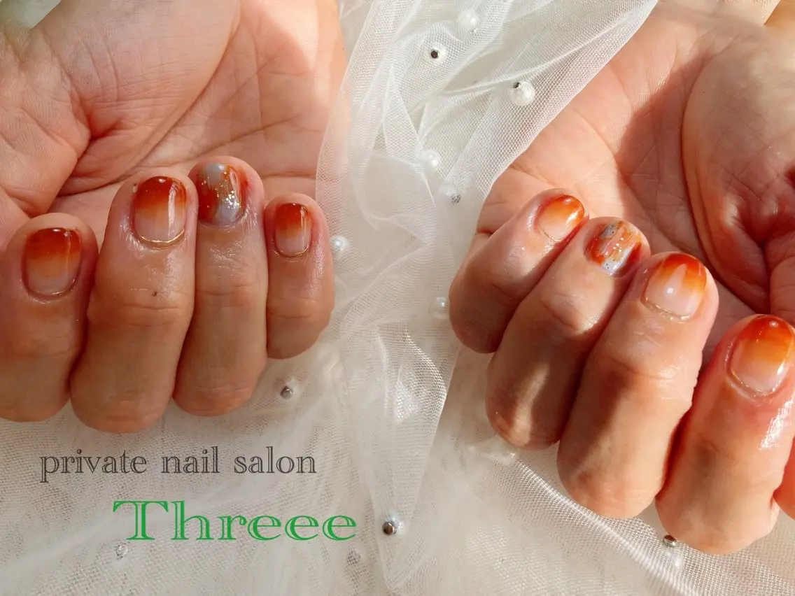 ネイル グラデーション 大理石ネイル(マーブル) ハンドネイル Nail salon - Threee　-のネイルデザイン