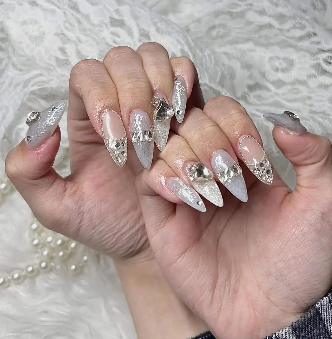 ネイル フレンチネイル ジェルネイル ハロウィン 韓国ネイル マグネットネイル ハンドネイル Hbaby nailのネイルデザイン
