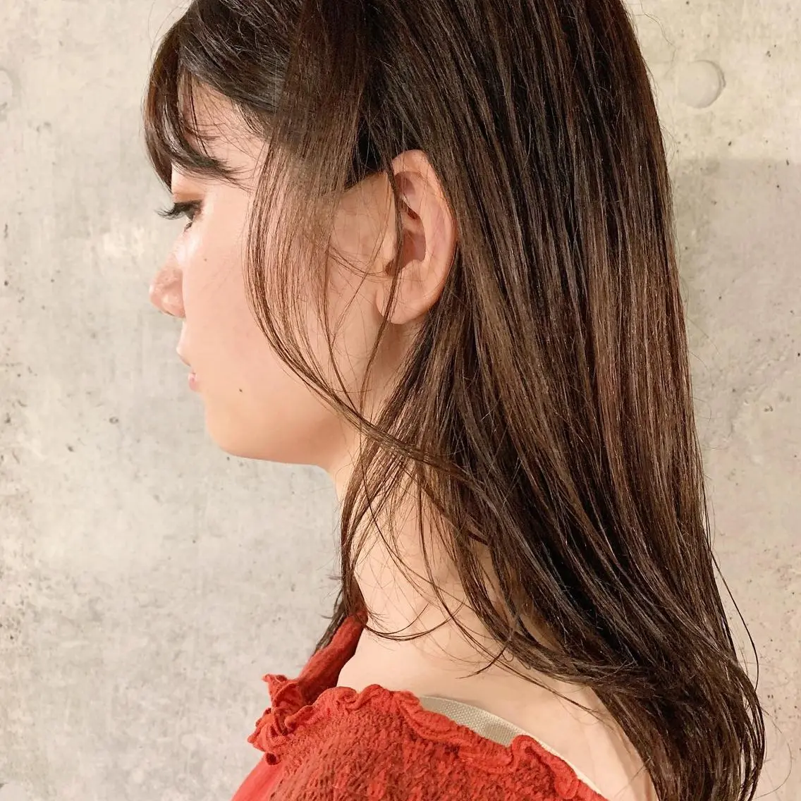 セミロング カラー 中川 竜誠のヘアスタイル