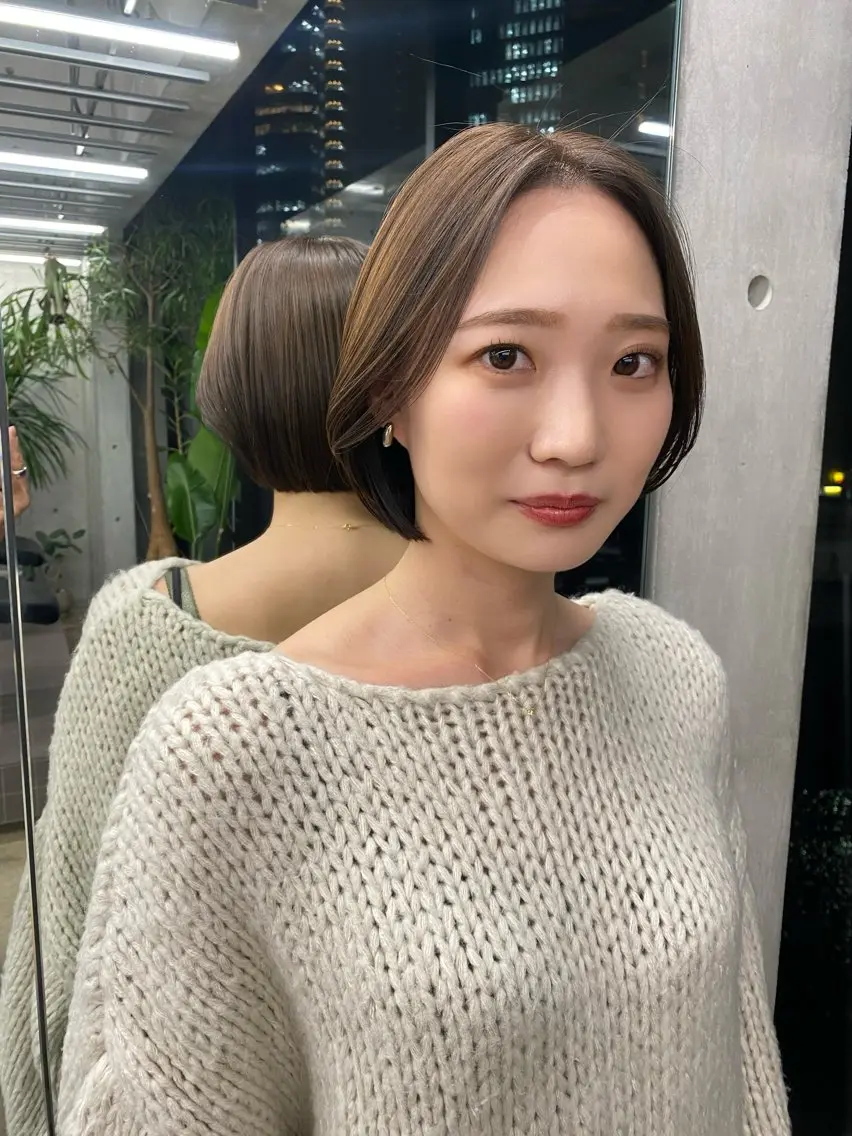 ショート カラー カット ヘアカラー トリートメント 似合わせカット レイヤー/ボブのヘアスタイル