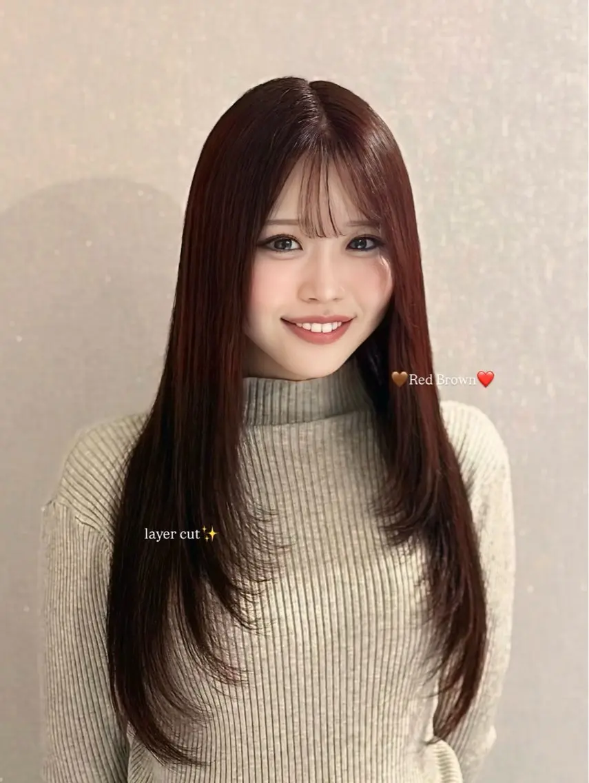 ロング カラー カット ヘアカラー トリートメント 🩰‎暖色特化 / 𝐒𝐚𝐤𝐢🤎のヘアスタイル