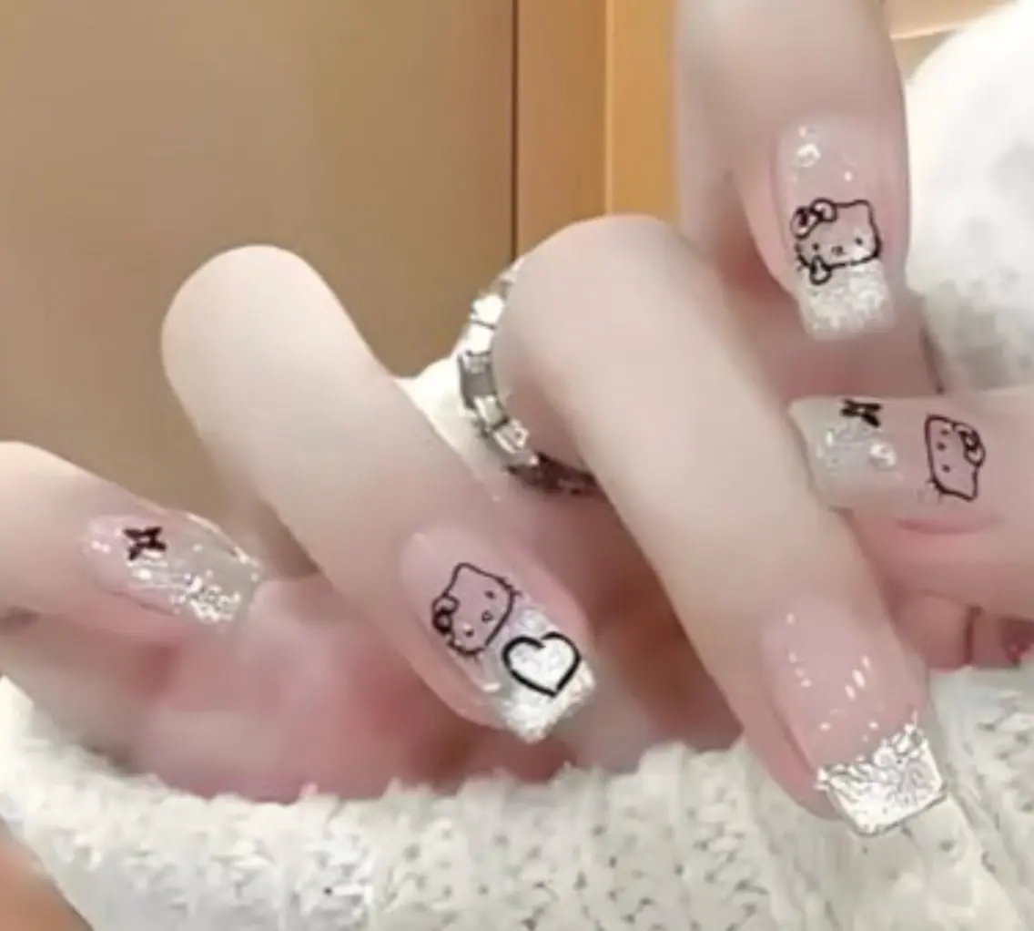 ネイル チークネイル 長さ出し フレンチネイル ガーリー 韓国ネイル sun nail池袋 モデル募集のネイルデザイン