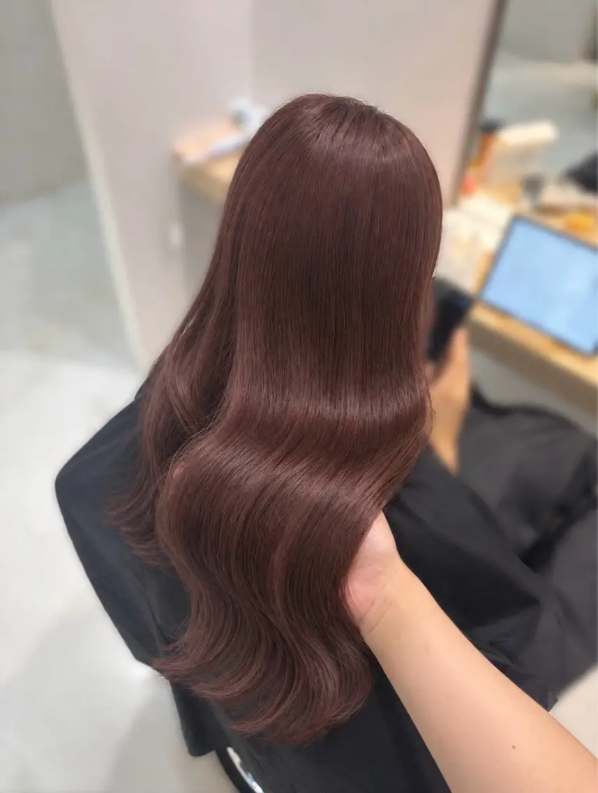 ロング カラー ブラウンカラー ピンクカラー ピンクブラウン ヘアカラー 透明感カラー/渋谷/ あんのヘアスタイル