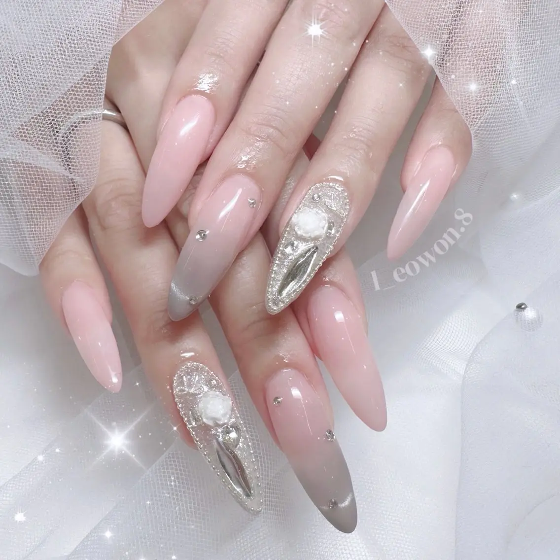 ネイル ハンドネイル NON🎀韓国 ちゅるんワンホン🎀のネイルデザイン