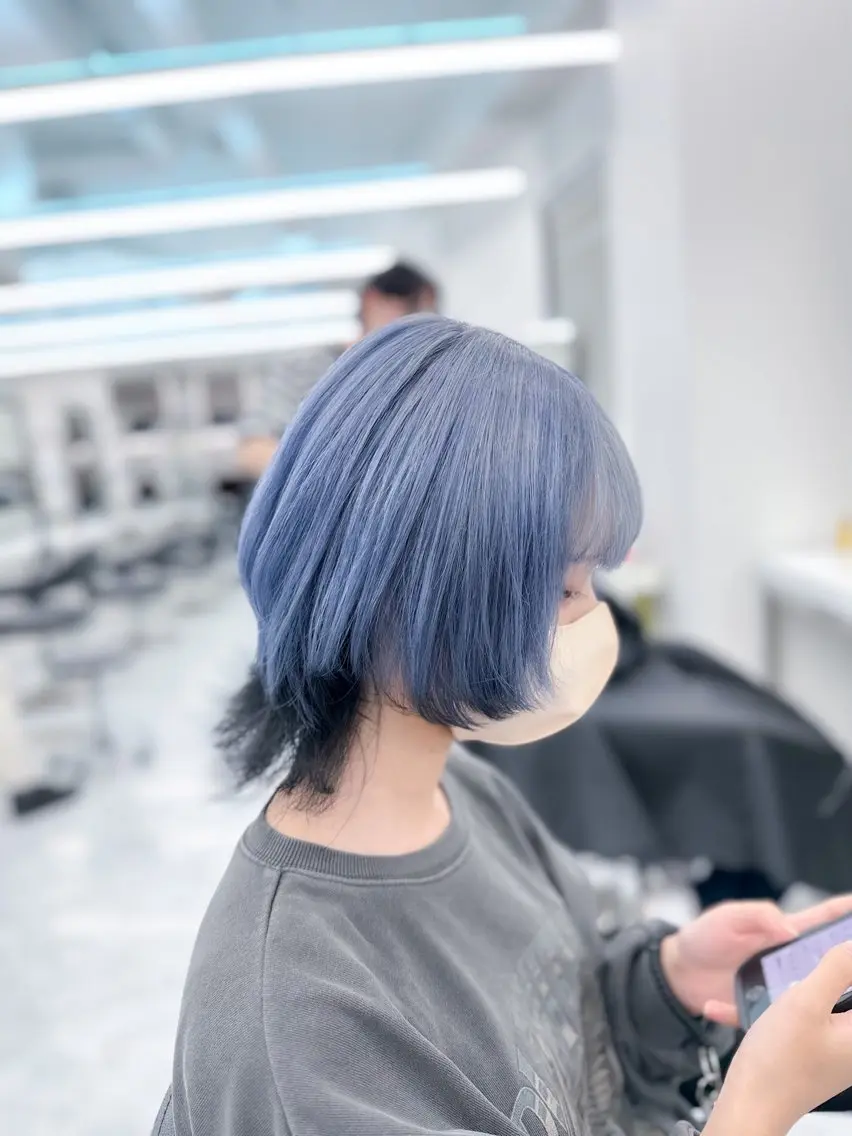ショート カラー ダメージレスブリーチ ×美髪矯正【滝太】のヘアスタイル