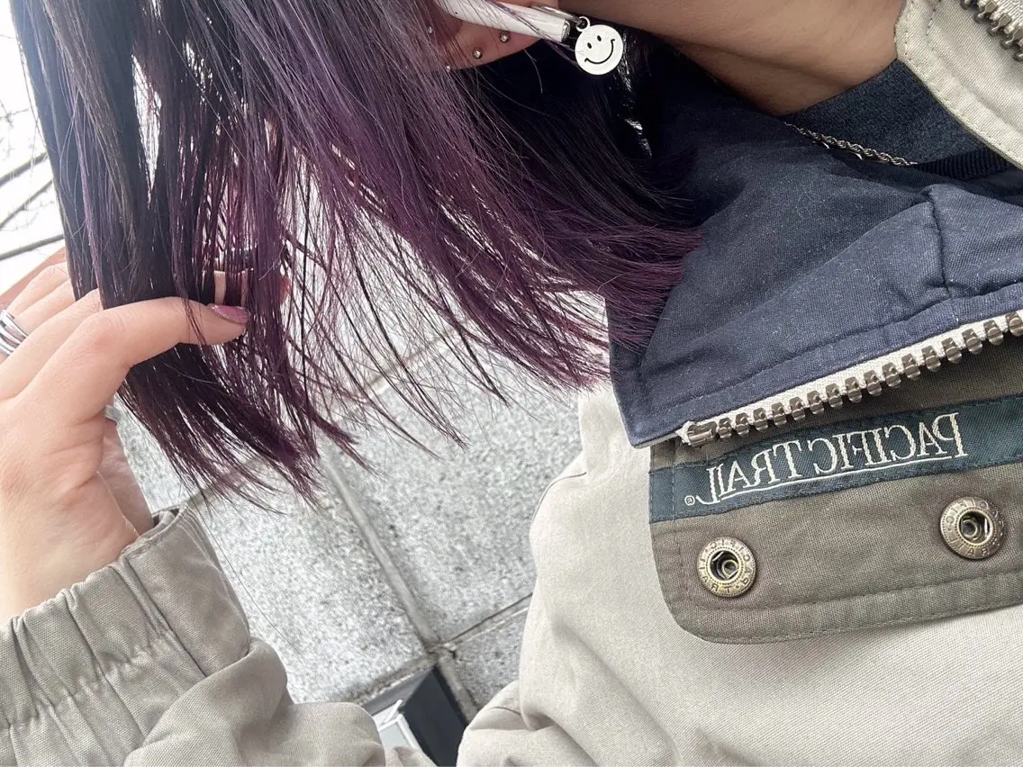 ショート カラー カシス ボブ ヘアカラー レイヤーカット🌈 透明感カラー🌷ﾕﾘのヘアスタイル
