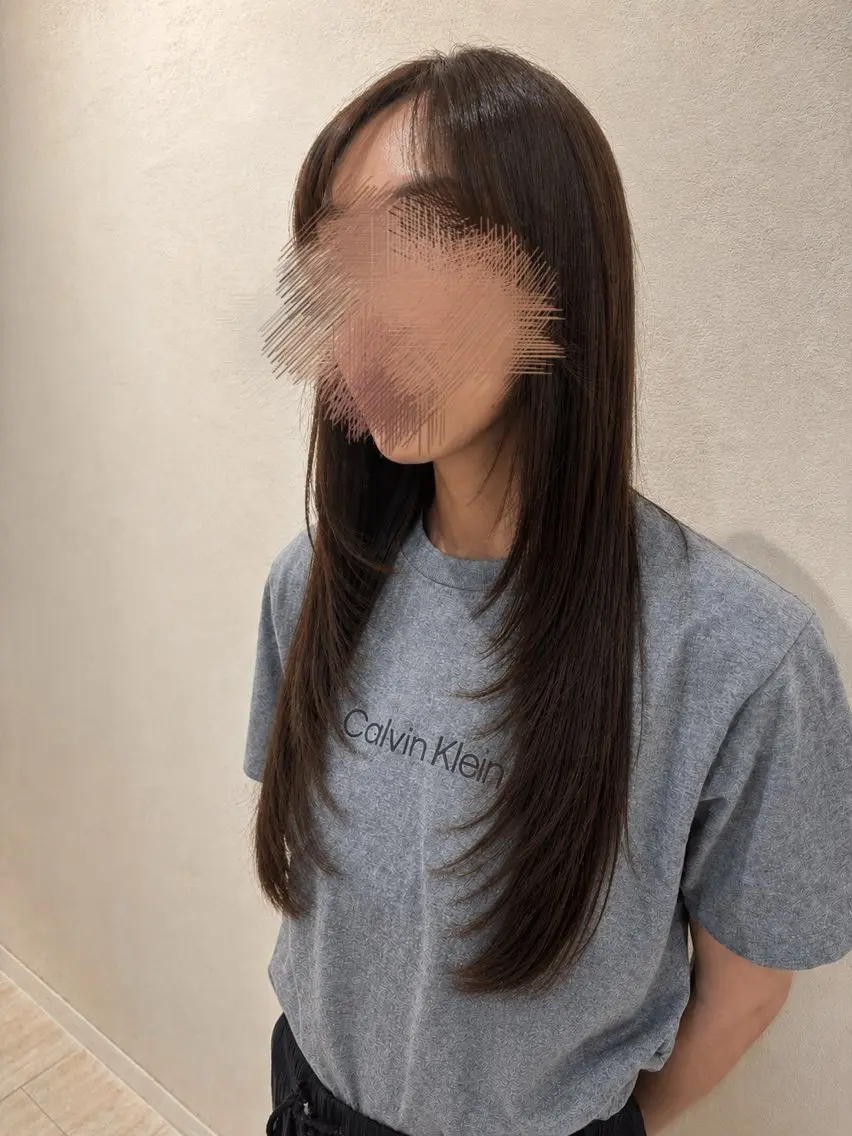 ロング 顔周りカット ササキ アズミのヘアスタイル