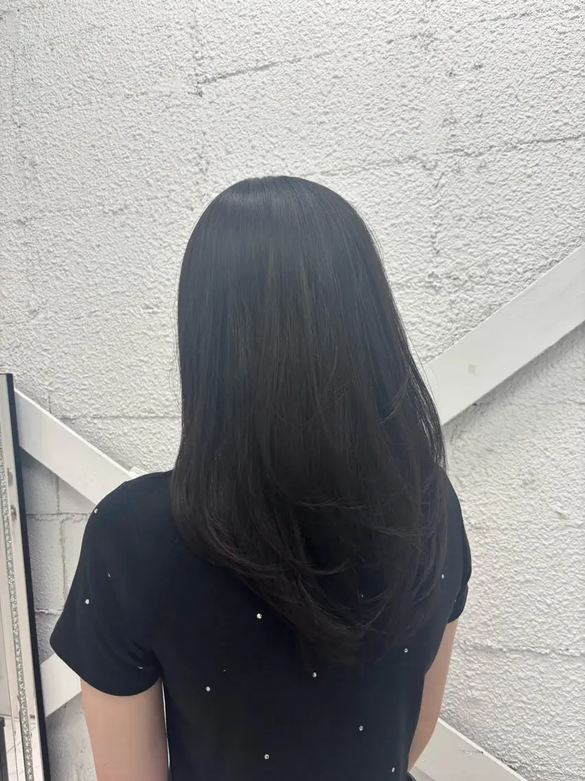 ロング カット ヘアカラー トリートメント 透明感ツヤカラー/ 縮毛矯正/静岡のヘアスタイル