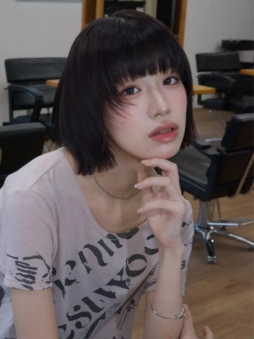 ミディアム ボブ カット ヘアカラー トリートメント 渋谷レイヤーカット❌ 縮毛矯正専門/武田涼のヘアスタイル