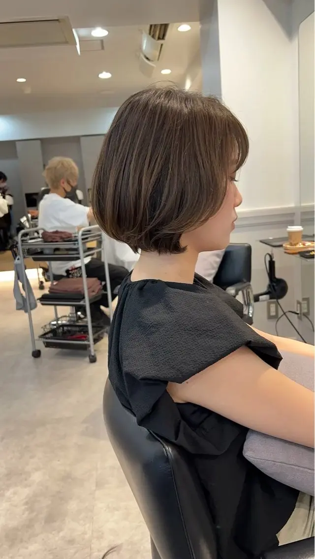 🍧ショートボブカット(肩上・3センチ以上カット)+リタッチカラー🤍の写真