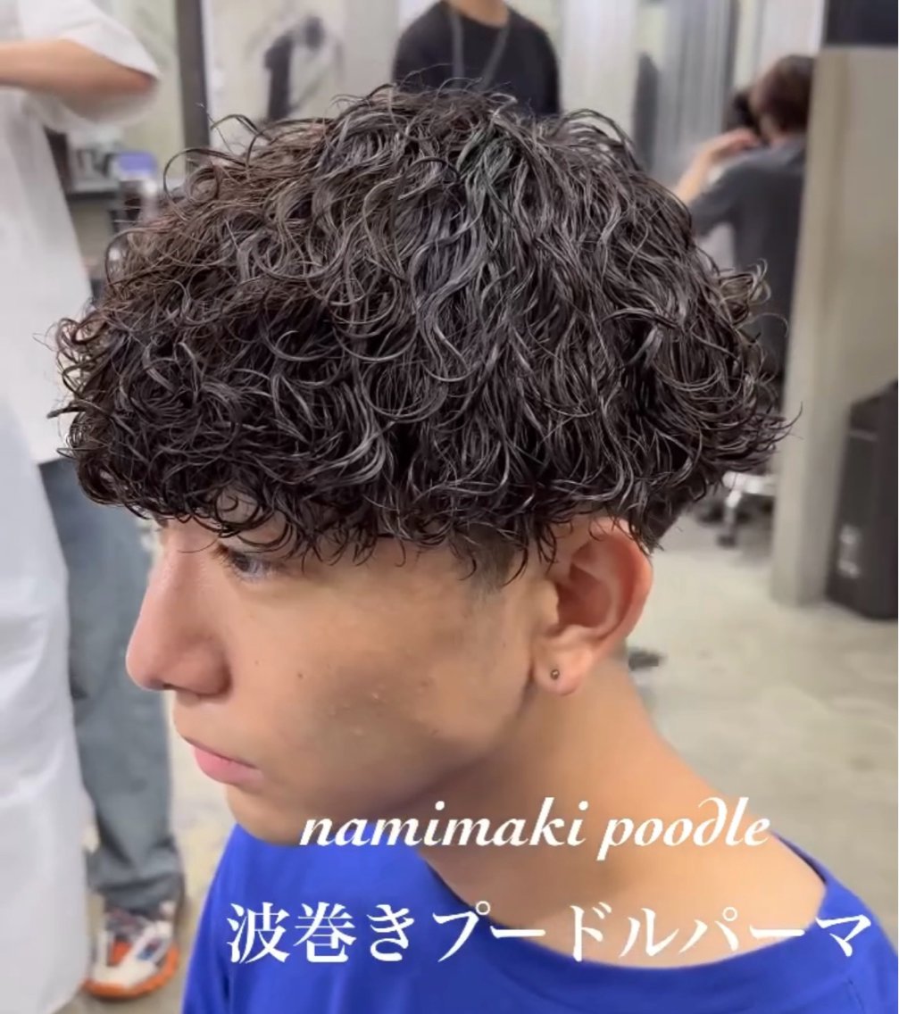 ショート パーマ メンズ メンズパーマ プードルパーマ プードルパーマ 織田 信志郎のヘアスタイル