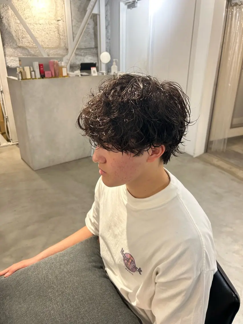 パーマ メンズ カット パーマ メンズ清潔感のプロ 💈メンズパーマ藤田のヘアスタイル