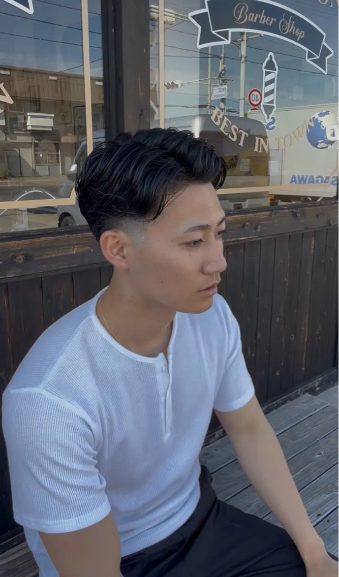 ショート パーマ メンズ カット 梶浦 旺大のヘアスタイル