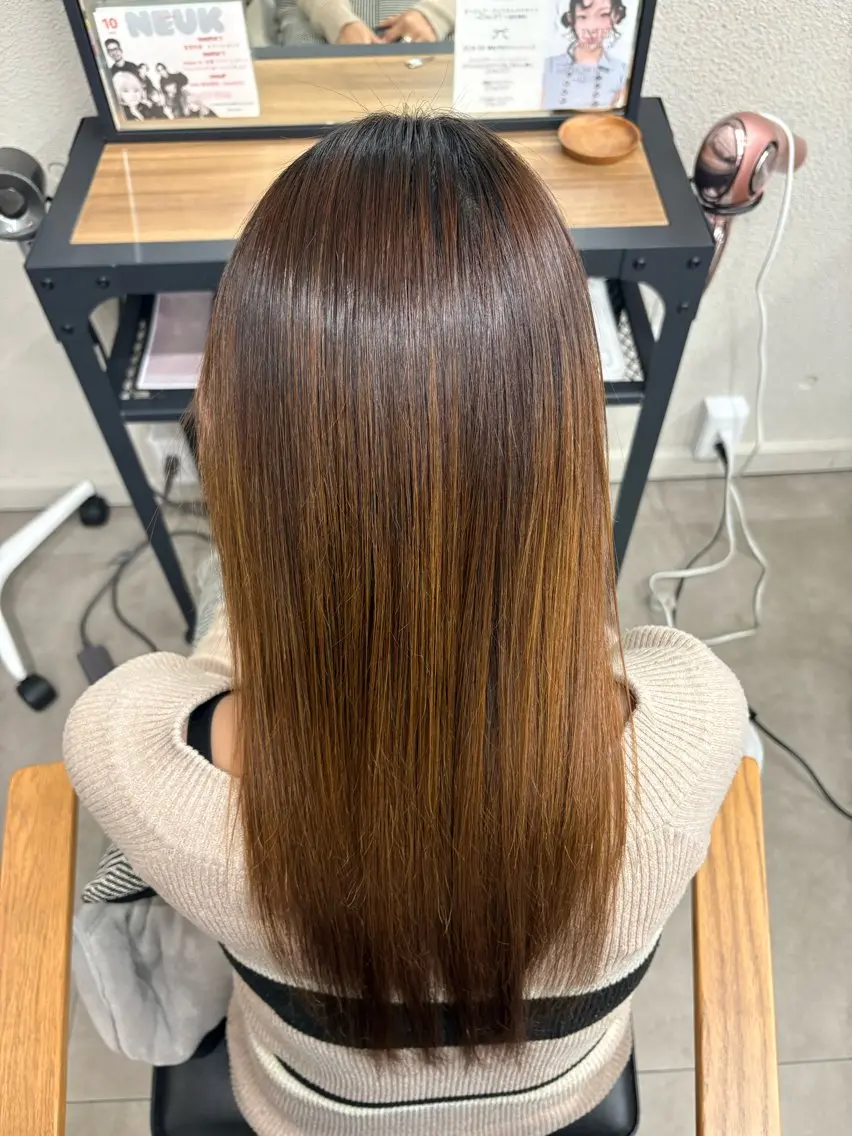 ロング 縮毛矯正 寺岡 美結希のヘアスタイル