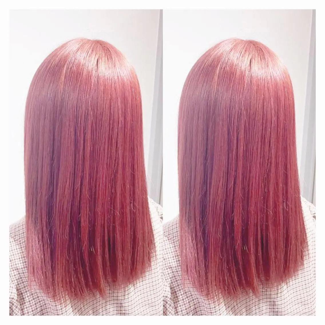 セミロング カラー ピンクカラー ヘアカラー 🖤kana韓国ヘア 艶髪カラー特化🖤のヘアスタイル
