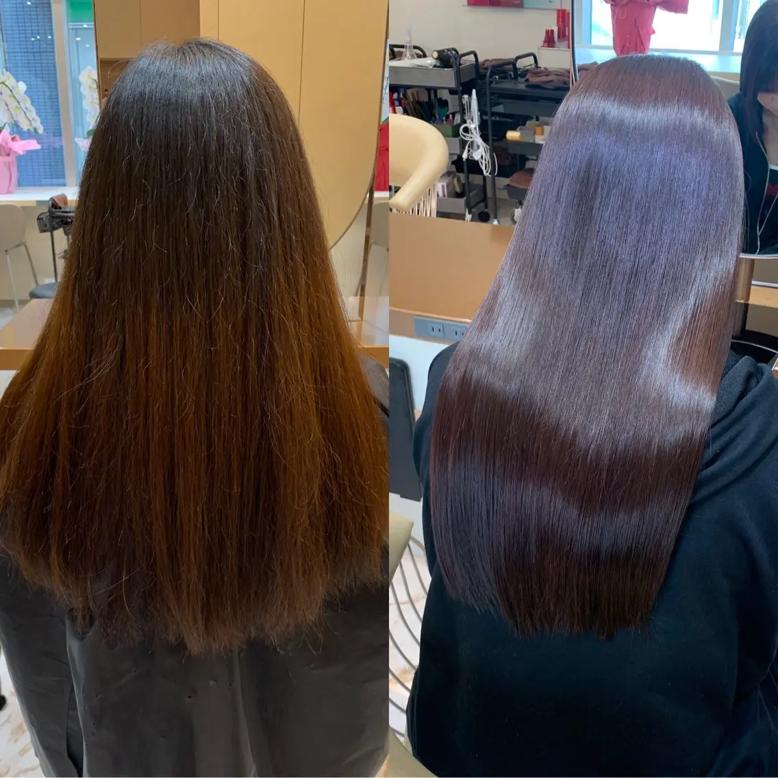 ミディアム カラー パーマ ブリーチ 縮毛矯正 ✨美髪矯正×髪質改善 🍎カイト🍎渋谷のヘアスタイル