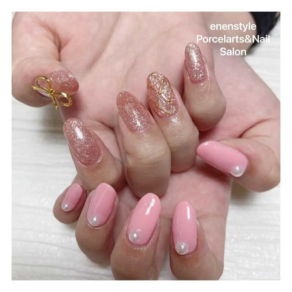 ミディアム ネイル ハンドネイル 🐾enen style 🐾のネイルデザイン