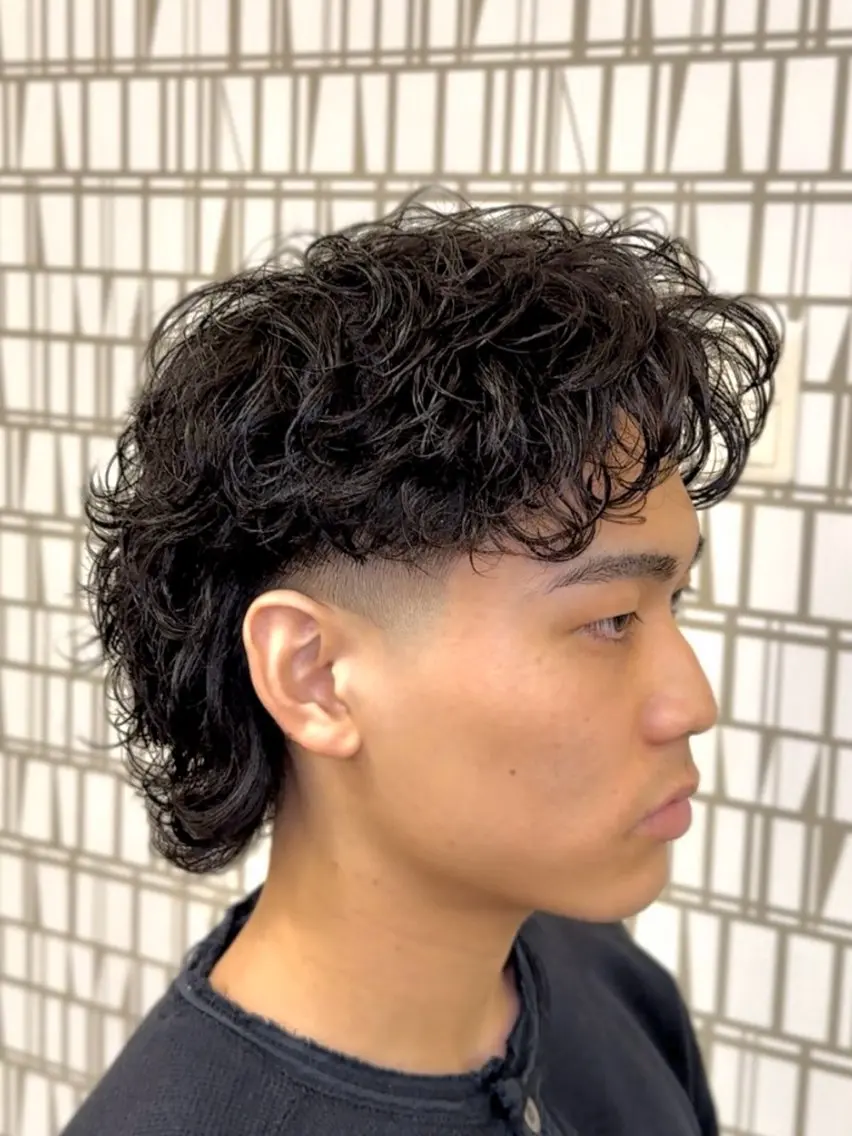パーマ メンズ メンズパーマ マレットヘア カット パーマ トリートメント fifth 一寸木 桂斗のヘアスタイル