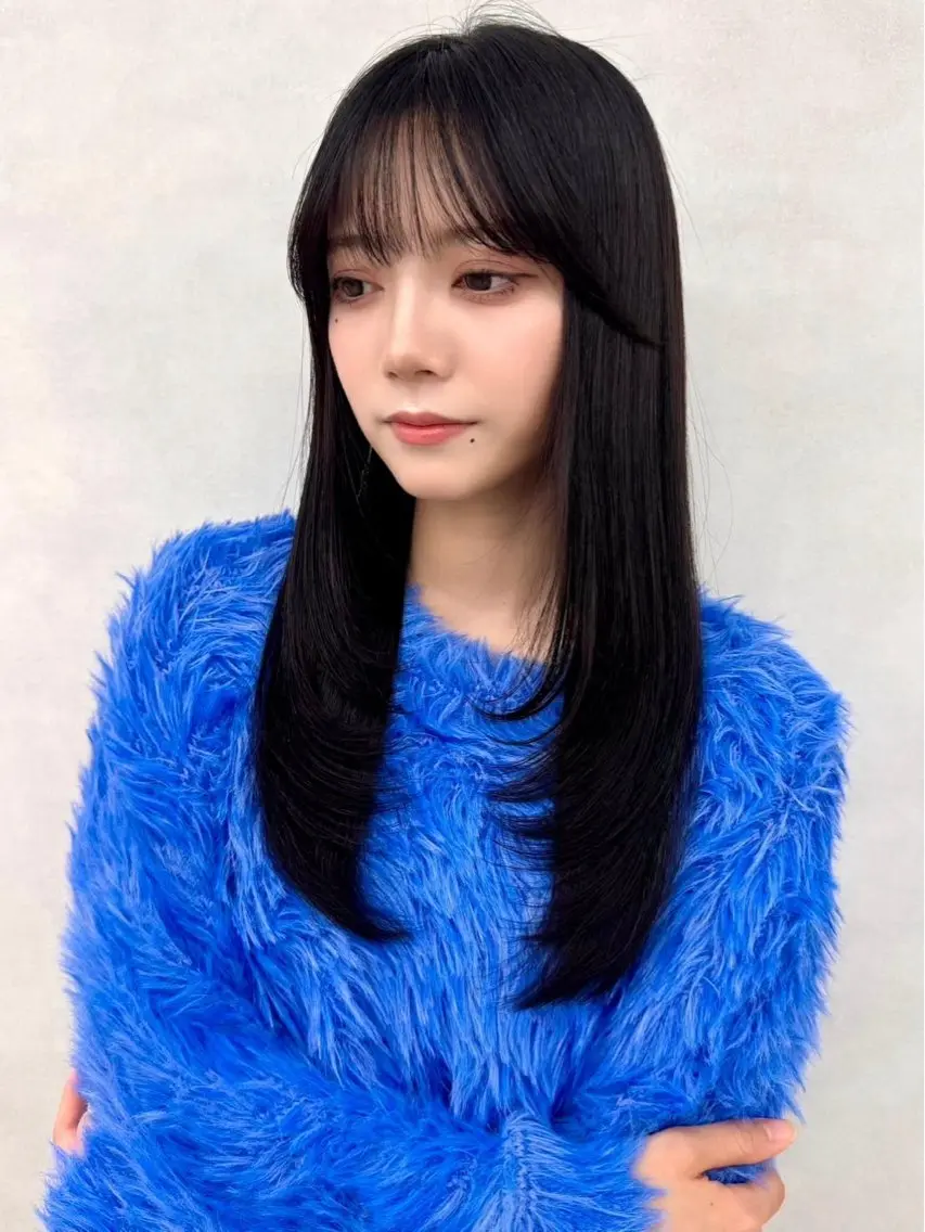 ロング ヘアアレンジ 顔周りカット 韓国風ヘア レイヤーカット 小顔カット カット トリートメント ✨レイヤー/ 透明感カラー✨冨永剛のヘアスタイル
