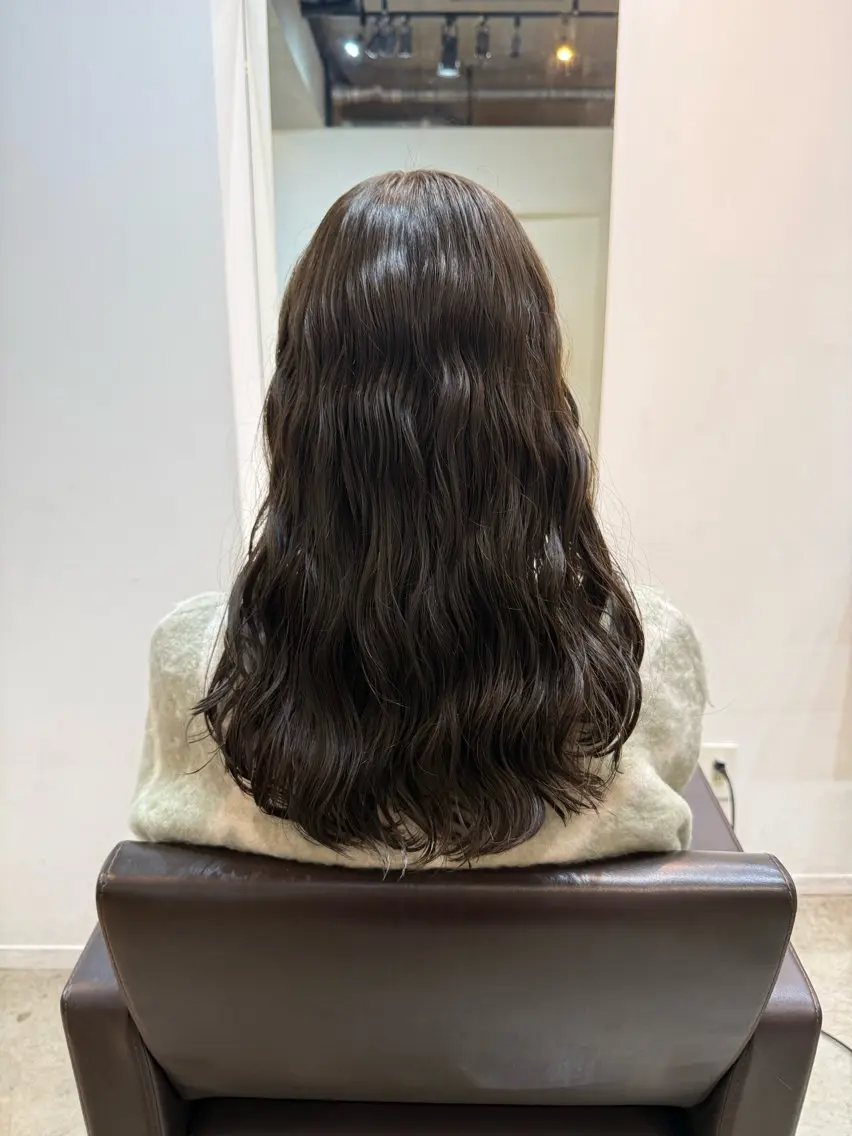 セミロング カット ヘアカラー パーマ トリートメント 🌿朝5分でお洒落 パーマスタイル🌿のヘアスタイル