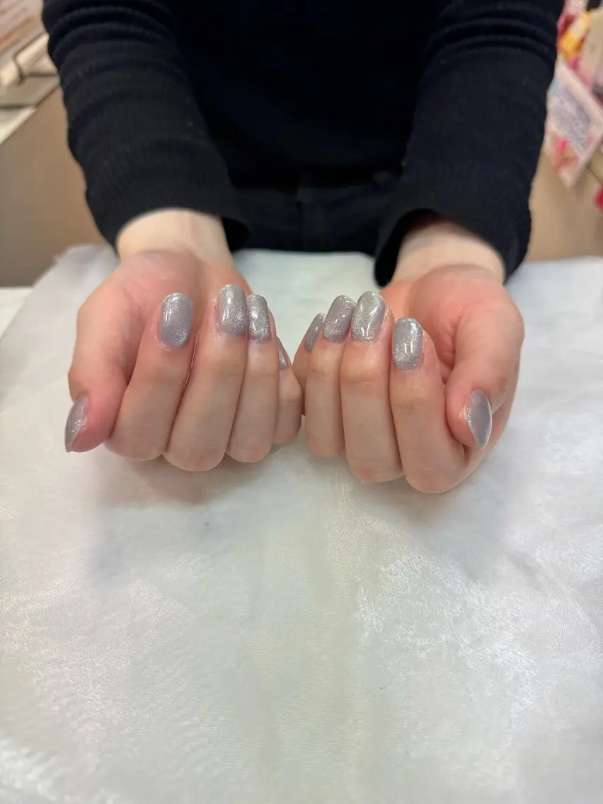 ネイル ブルー キラキラネイル マグネットネイル maruyasu. yのネイルデザイン