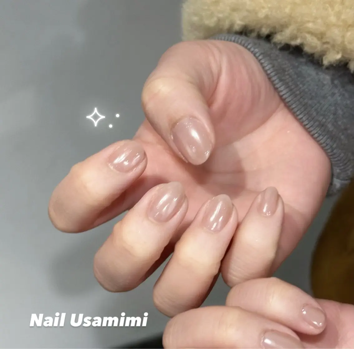 ネイル オーロラネイル ミラーネイル ピンク ハンドネイル 本町NailUsaM imi MOMOKAのネイルデザイン