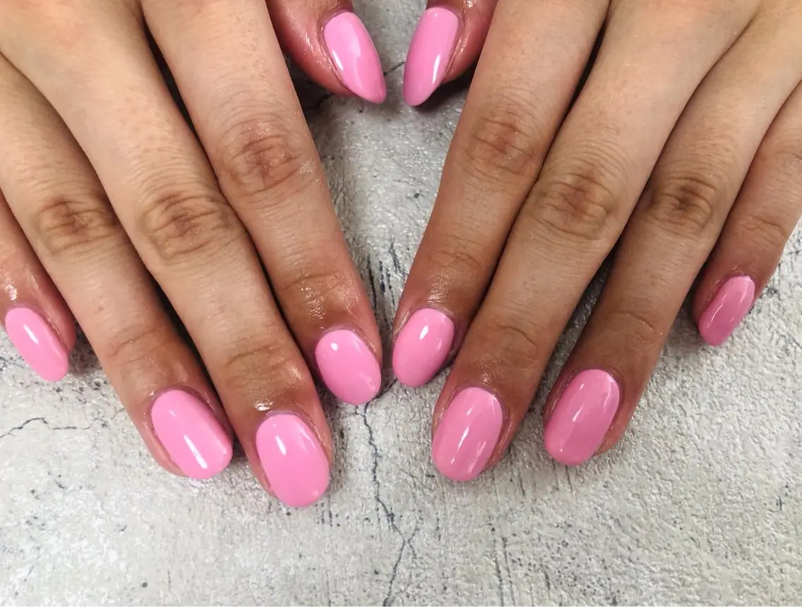 ネイル ワンカラーネイル ピンク ハンドネイル mogunail &blowのネイルデザイン