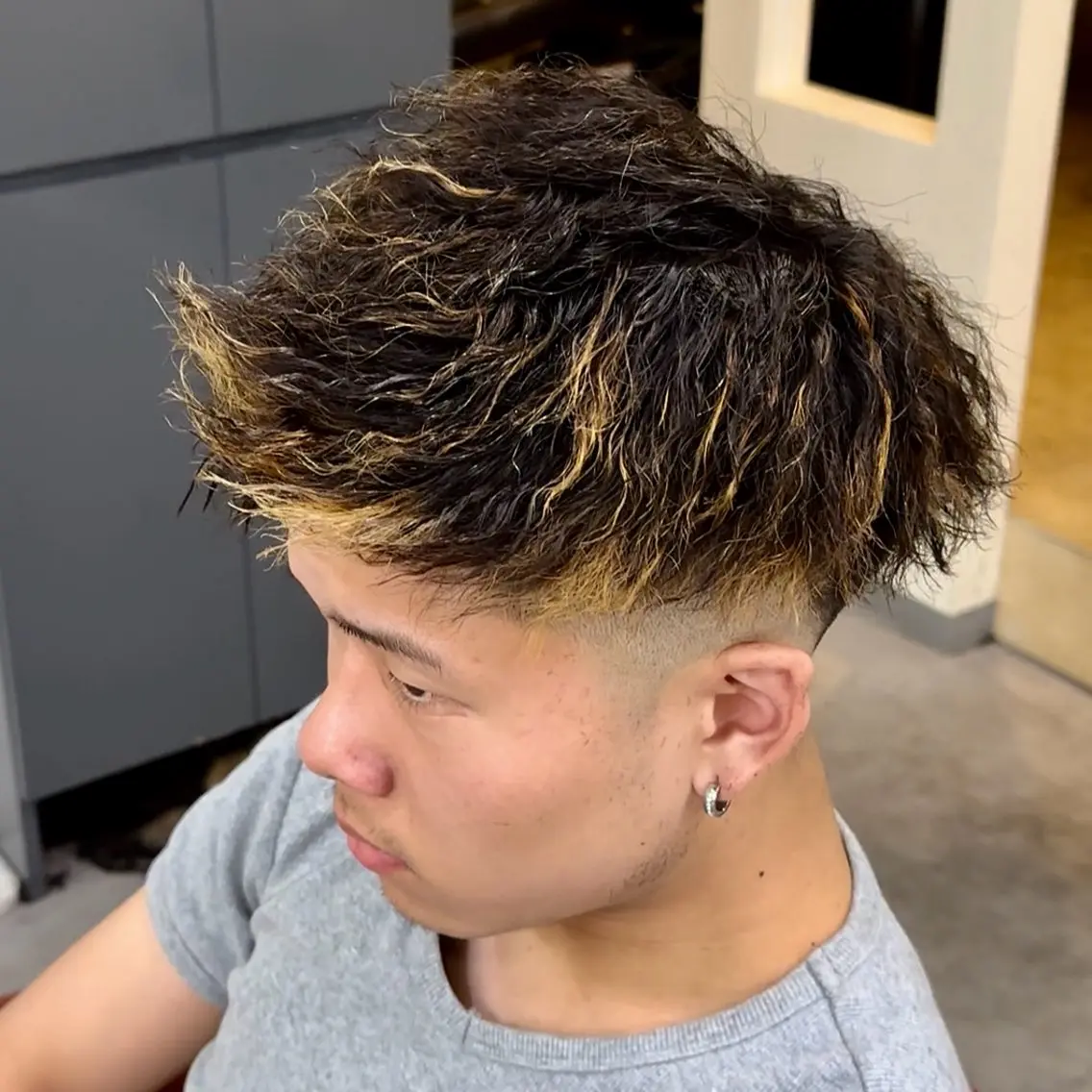 ショート パーマ ヘアアレンジ メンズ カット パーマ 梅田/メンズパーマ /短髪/田中崇奨のヘアスタイル