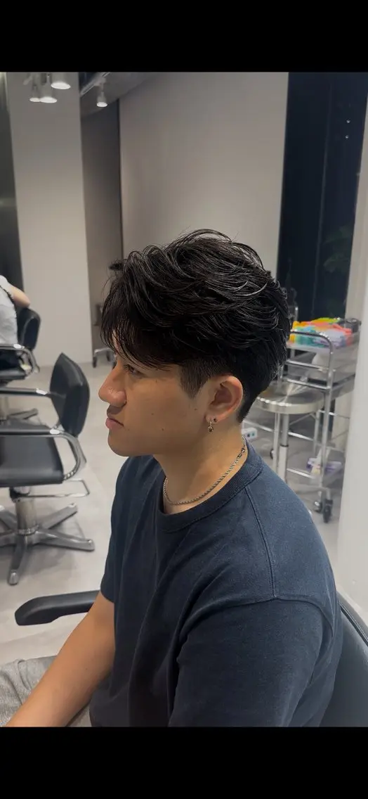 ショート パーマ メンズ フェザーパーマ メンズパーマ 似合わせパーマ🔥 河浪  大智のヘアスタイル