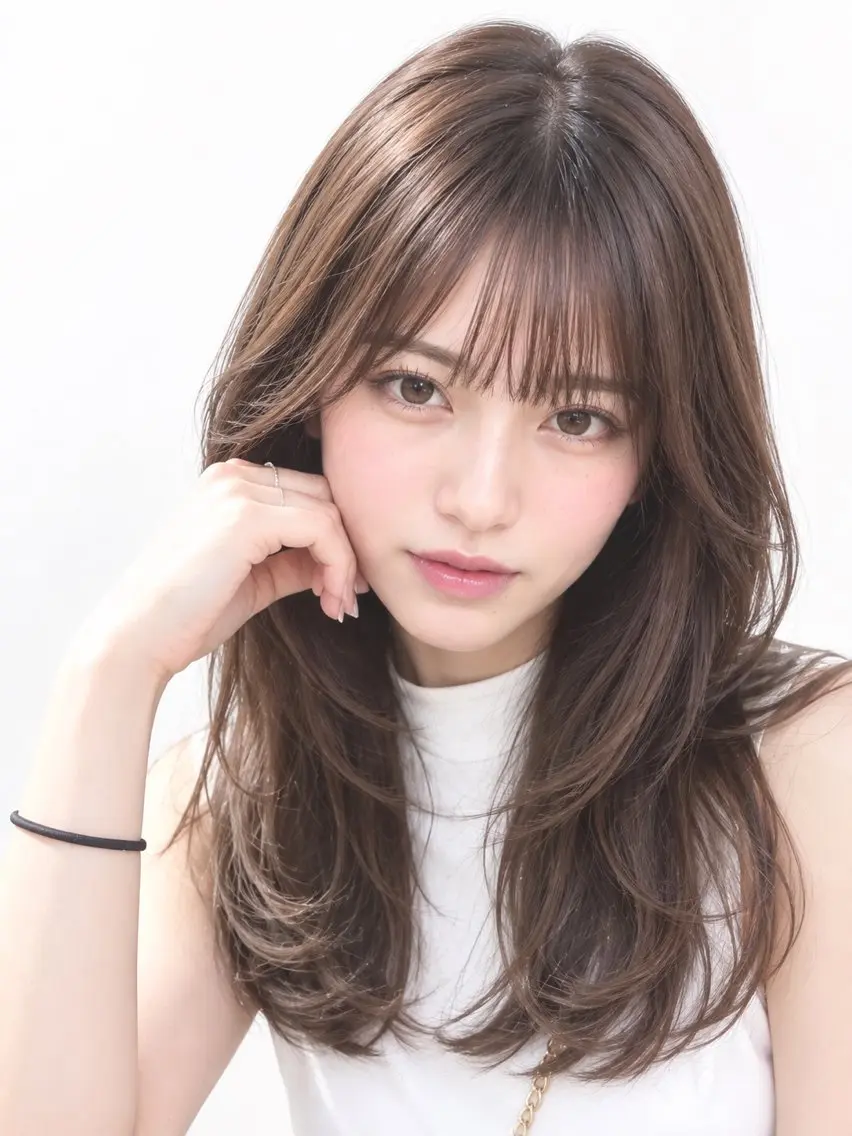 セミロング カラー ベージュカラー ラベンダーカラー ラベンダーベージュ 顔周りカット レイヤーカット 髪質改善×レイヤー カット 大西のヘアスタイル