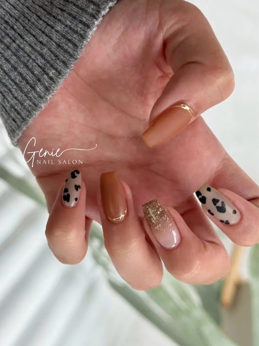 ネイル アニマル柄 ハンドネイル Nail salon Genieのネイルデザイン