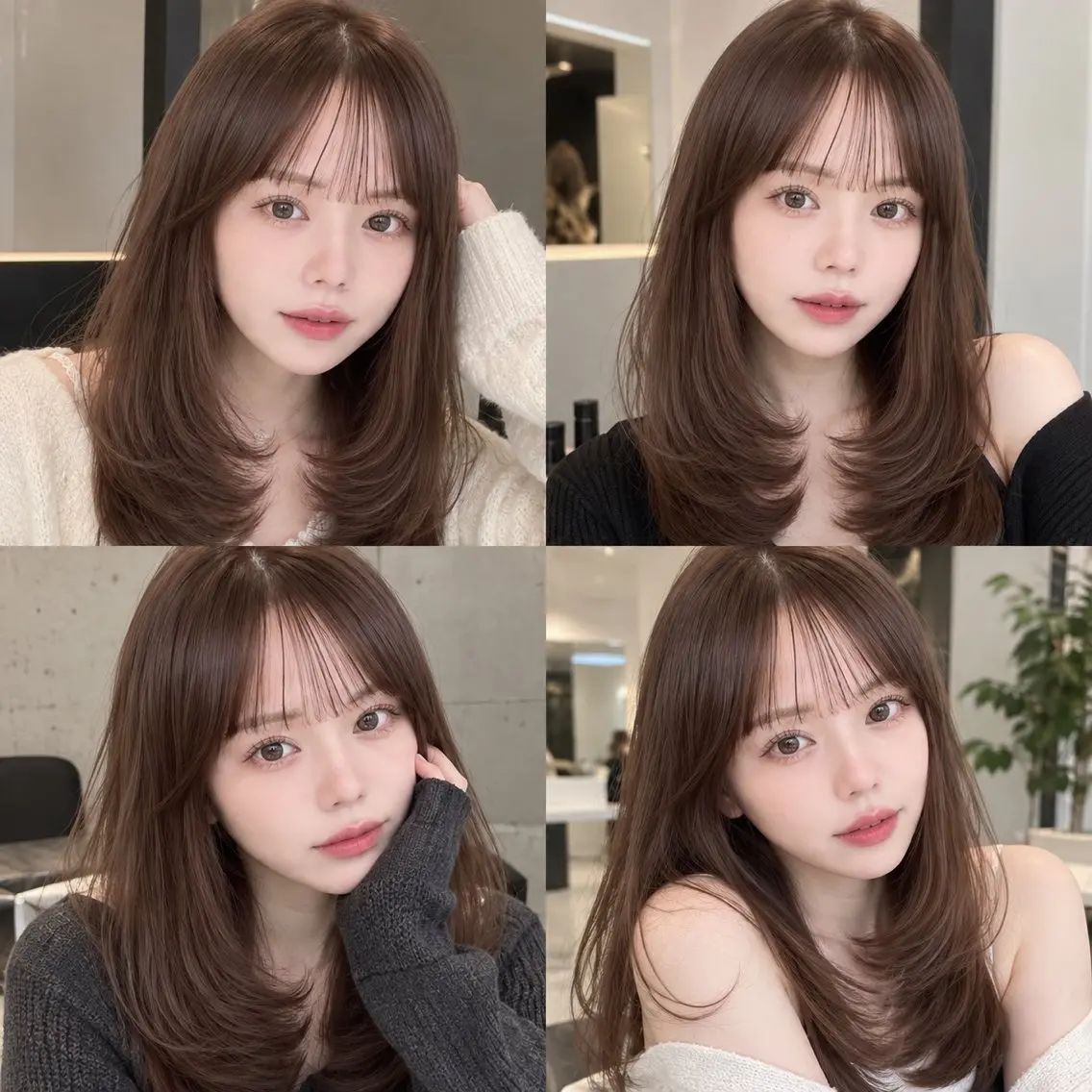 ミディアム カラー カット ヘアカラー トリートメント 🦋韓国風レイヤー/ 艶髪矯正🦋凛太郎のヘアスタイル