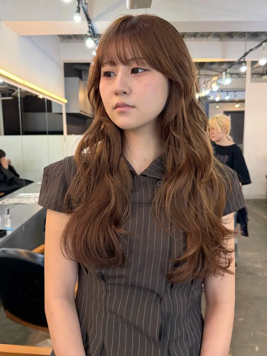 ロング カラー カット ヘアカラー トリートメント 🪡韓国レイヤー/ 艶髪カラー/菊池🪡のヘアスタイル