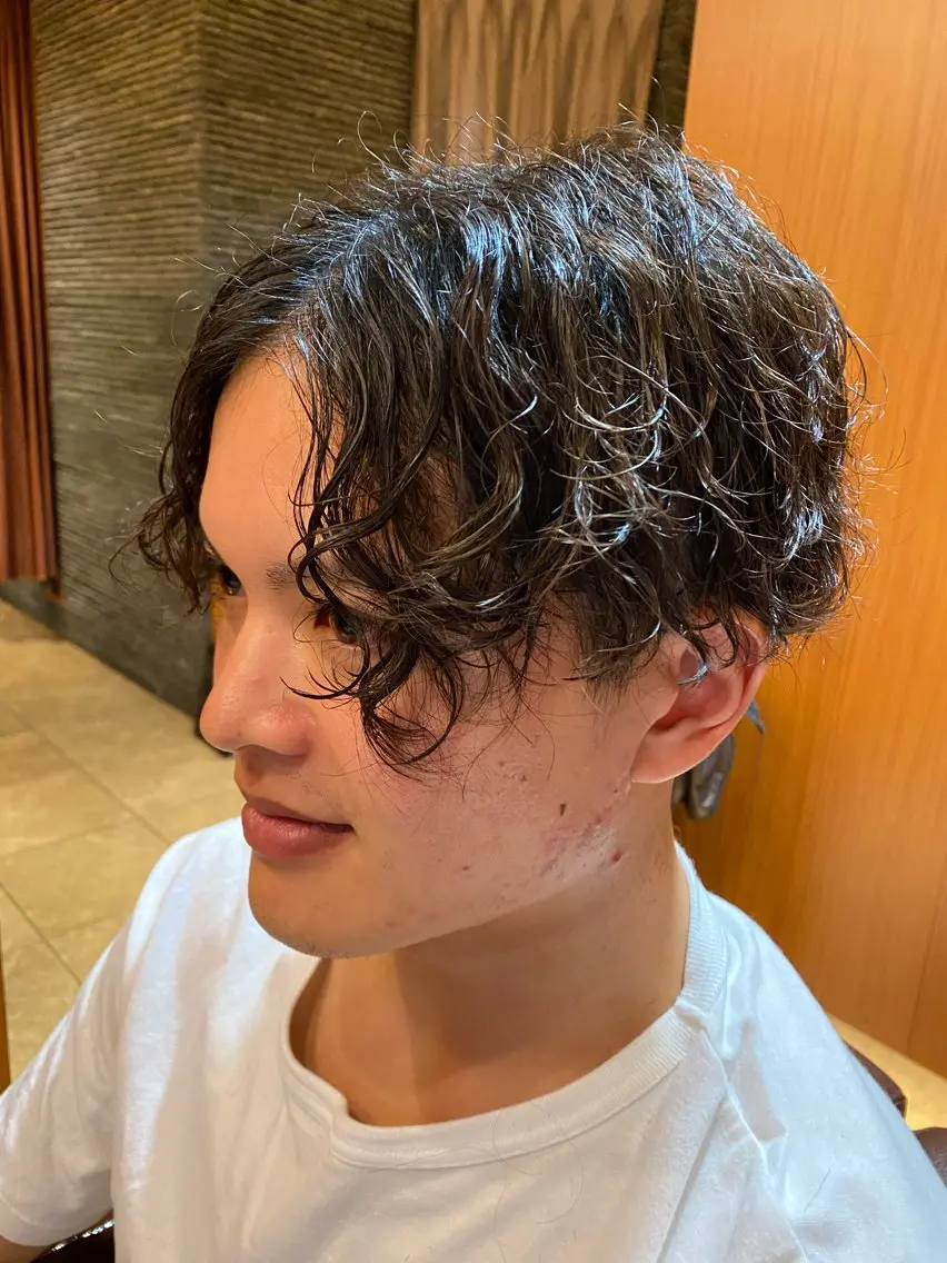 ミディアム ミディアムパーマ 北川 竜也のヘアスタイル