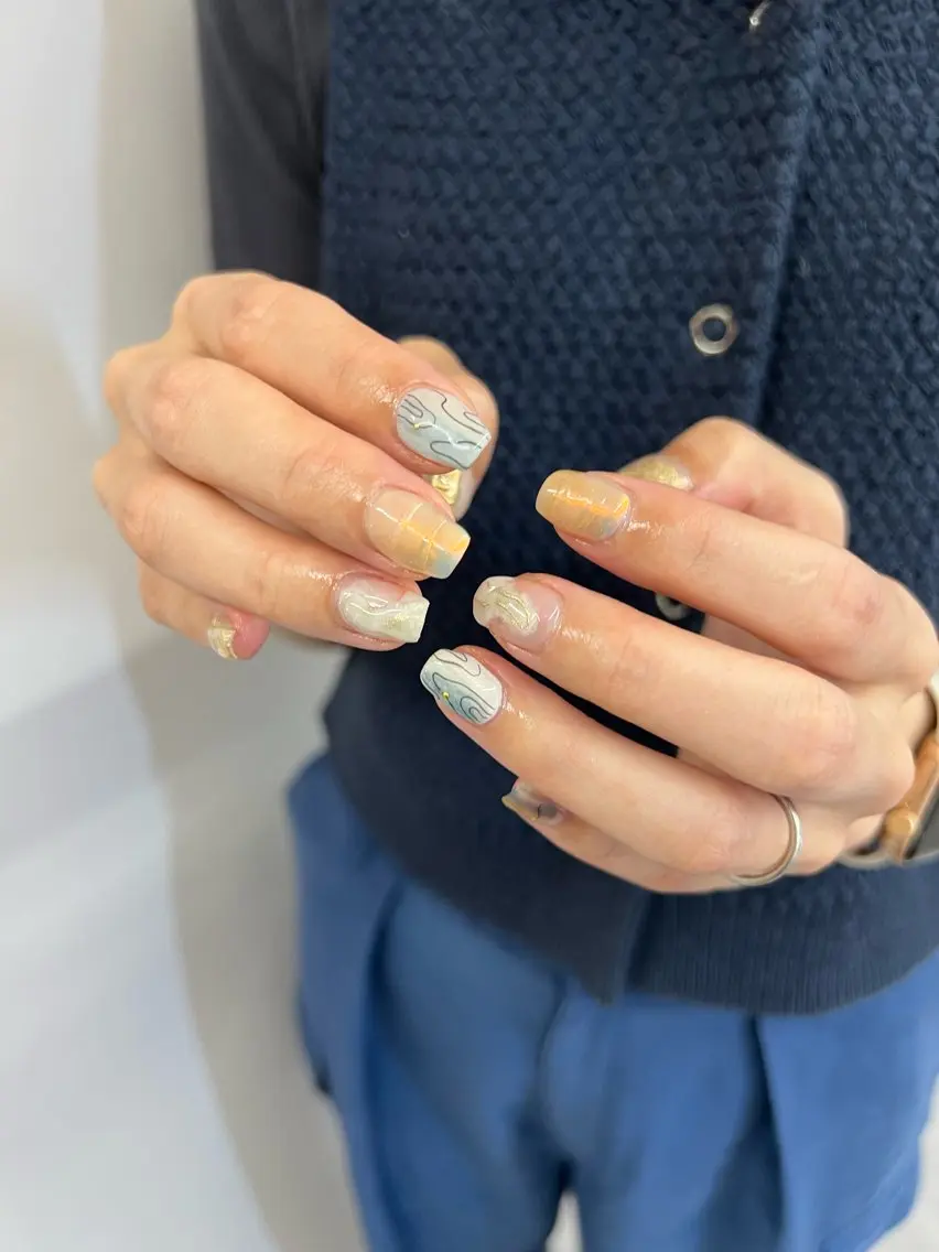 ネイル オーロラネイル ジェルネイル パラジェル ピンク 春ネイル Bana_ Nailのネイルデザイン