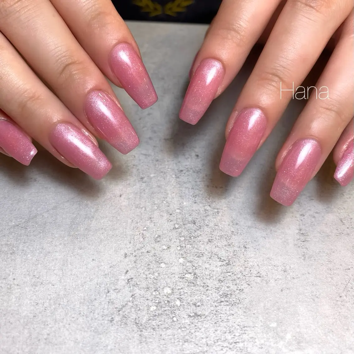 ネイル ラメ(グリッター) ピンク HANA /NOEM nailsalonのネイルデザイン