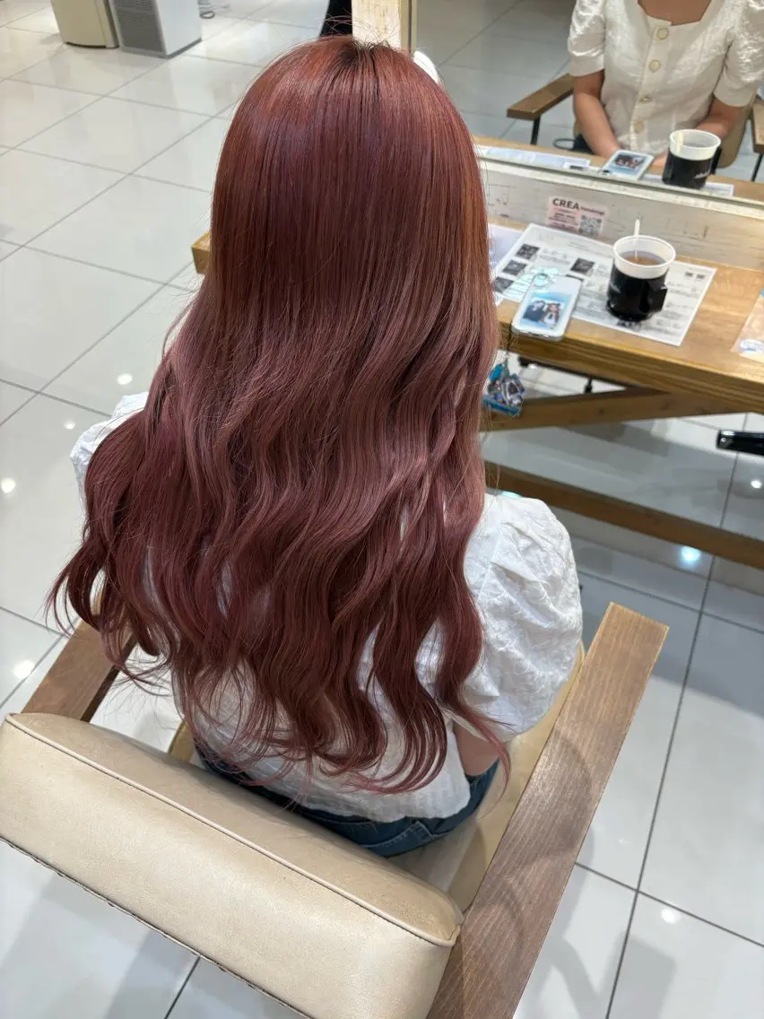 セミロング カラー ブリーチ ラベンダーカラー ピンクカラー ピンクラベンダー レッドカラー 本厚木パーマ&ブリー チMEN'Sショートのヘアスタイル