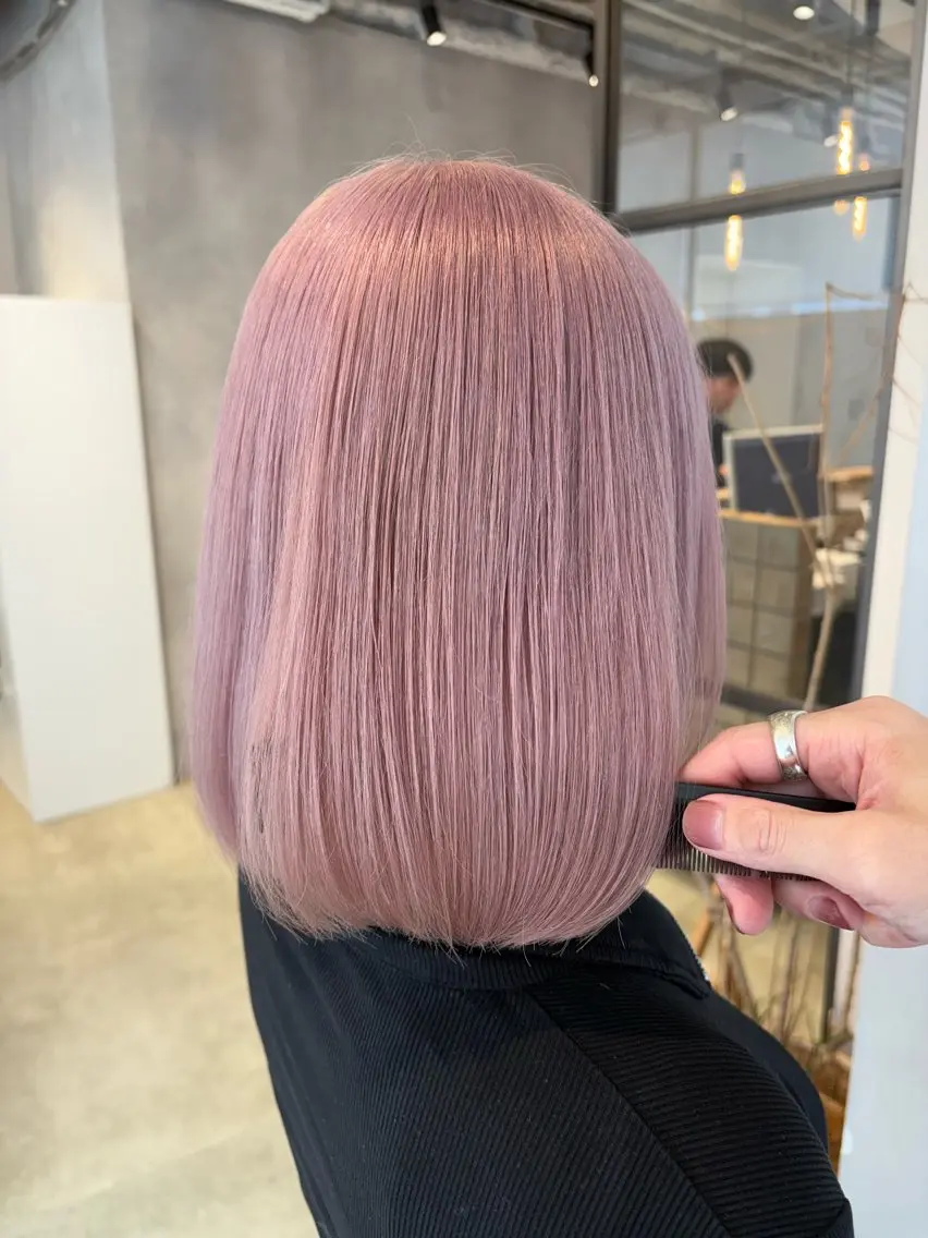 ミディアム ヘアカラー トリートメント 渋谷ハイトーン/ デザインカラー阿部のヘアスタイル