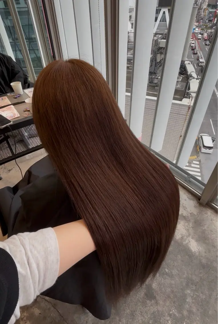 ロング カラー ベージュカラー ブラウンカラー ブラウンベージュ ヘアカラー 縮毛矯正 トリートメント ダメージレス艶髪 🦋MISAKI🦋のヘアスタイル