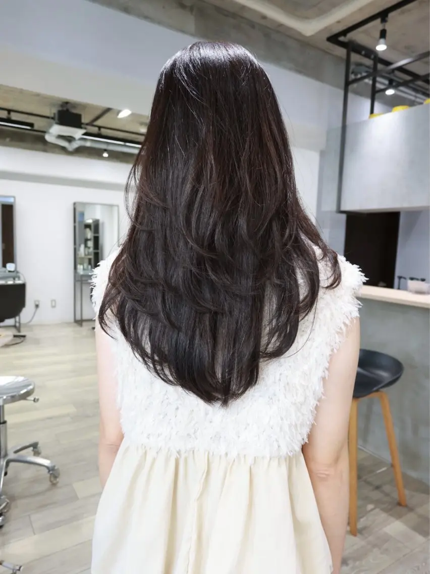 セミロング レイヤーカット カット ヘアカラー トリートメント や ぎ /似合わせ カラー/神戸美容室のヘアスタイル