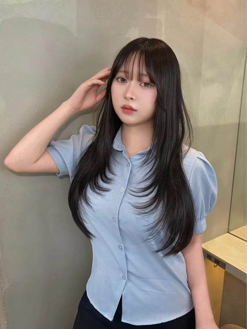 ロング ヘアアレンジ くびれヘア ハッシュカット ハイレイヤー 韓国風ヘア レイヤーカット カット 縮毛矯正 トリートメント ヘアセット 美髪矯正特化 レイヤー👑二響のヘアスタイル