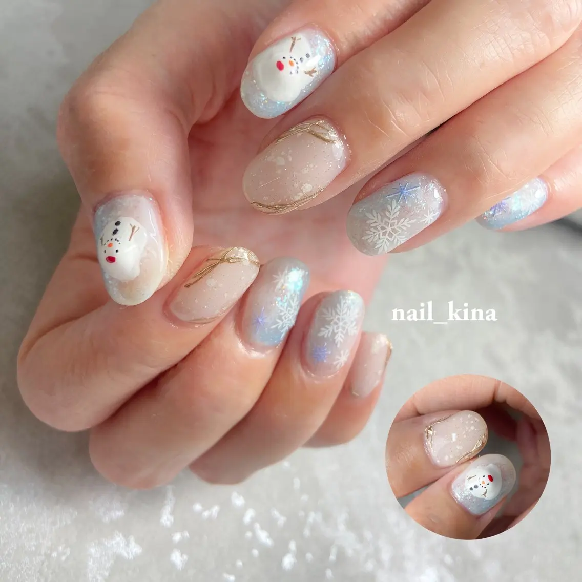 ネイル ミラーネイル 冬ネイル nail_ kinaのネイルデザイン