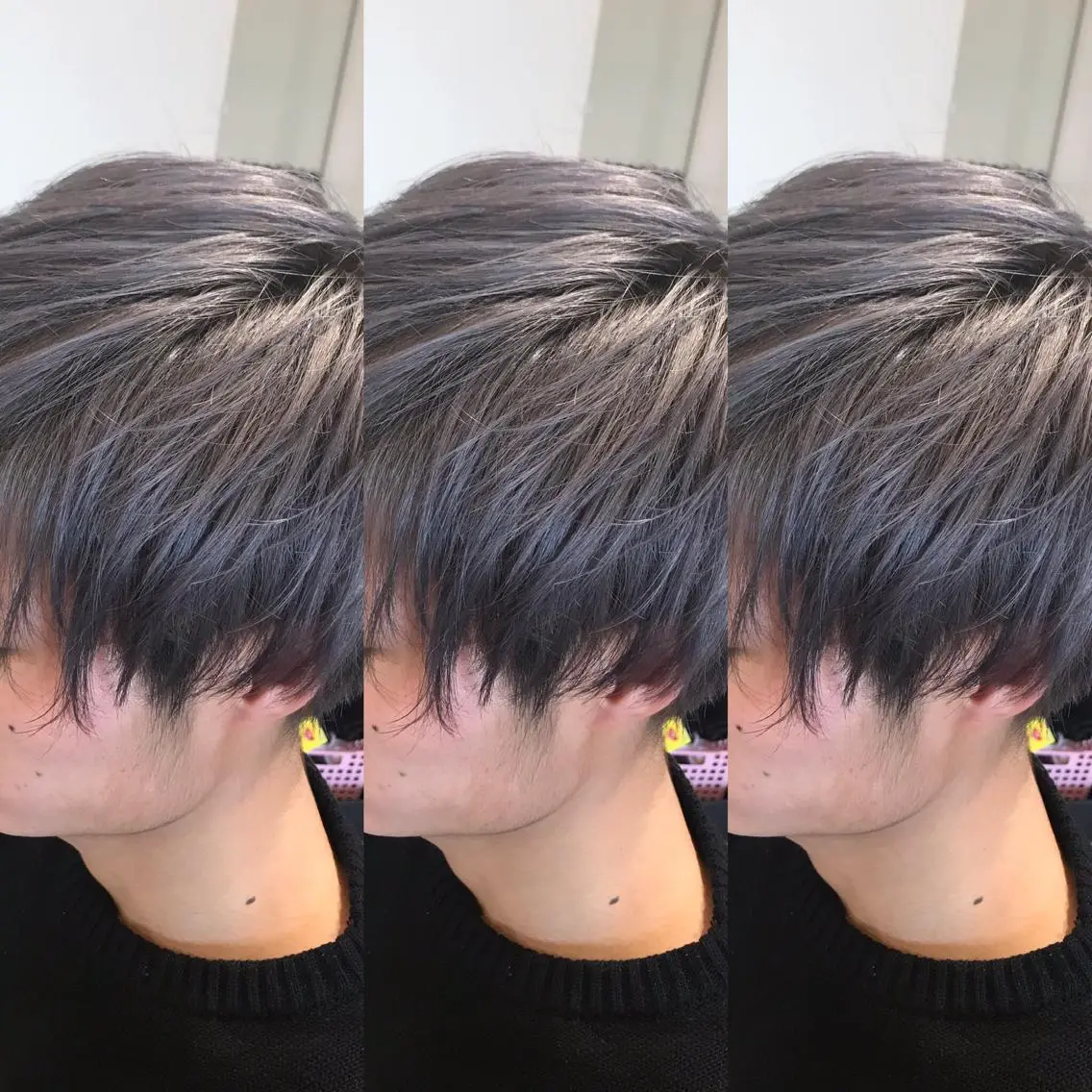 ショート カラー メンズ メンズブリーチ ブリーチ シルバー ヘアカラー 大久保 隆蔵のヘアスタイル