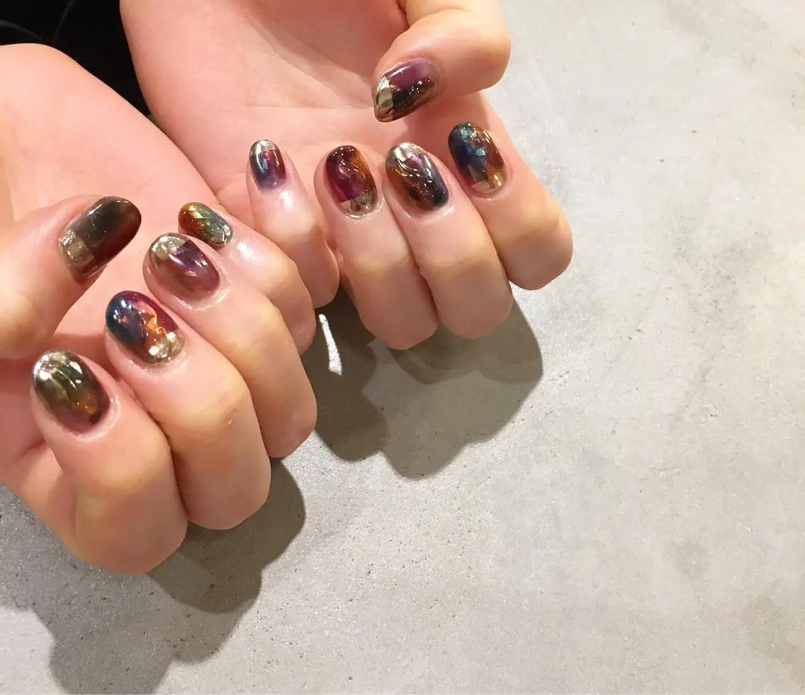 ネイル アートネイル 長さ出し ジェルネイル マットネイル ミラーネイル ハンドネイル nail salon Soeurのネイルデザイン