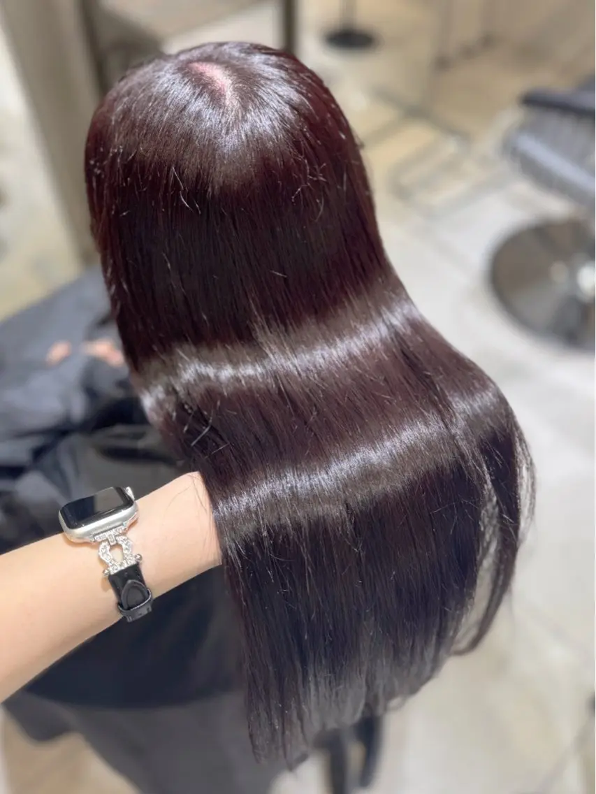セミロング カラー ヘアカラー トリートメント 🐈⬛カチモリ/暖 色/𝐌𝐢𝐤𝐮のヘアスタイル